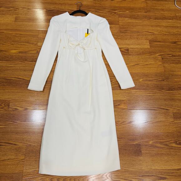 DUNDAS bride wool Ivory Long sleeve NWT Carter Cut-Out Dress 42 (US 6) - Picture 15 of 16